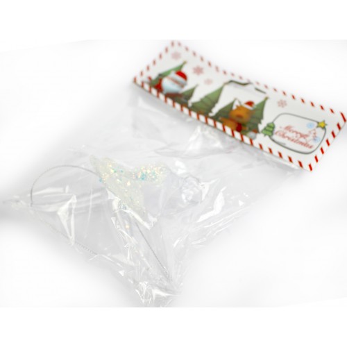 Підвіска фігурна ялинкова біла 13см R96280 Підвіска фігурна ялинкова біла 13см R96280