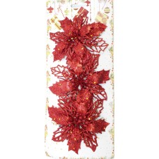 Декор святковий Квітка червоний 3шт R96227
