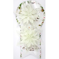 Декор святковий Квітка білий 2шт R96230 Декор святковий Квітка білий 2шт R96230