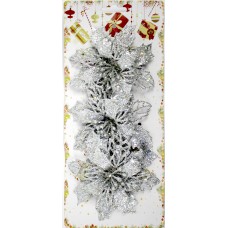 Декор святковий Квітка срібний 3шт R96227