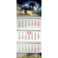 Календар кварт. настін. Чорний кінь 2026 ,3 пружини