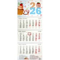 Календар кварт. настін.  Десерти 2026 ,3 пружини Календар кварт. настін.  Десерти 2026 ,3 пружини