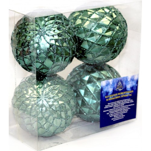 Набір куль 8см 4шт бірюза R90714 Набір куль 8см 4шт бірюза R90714