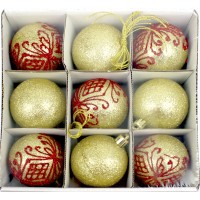 Набір куль 6см 9шт золотий M47879(64) Набір куль 6см 9шт золотий M47879(64)