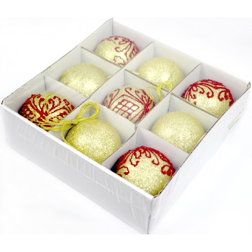 Набір куль 6см 9шт золотий M47879(64) Набір куль 6см 9шт золотий M47879(64)