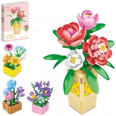 Конструктор Квіти,горщик/ваза,548детв кор-ці, 26х37х7см,4 види9109A-9113A-9112A-9115A(24)