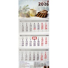 Календар кварт. настін. Зимова атмосфера 2026 ,3 пружини