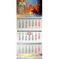Календар кварт. настін. Зимовий Песик 2026 ,3 пружини