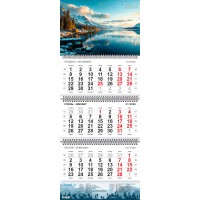 Календар кварт. настін.  Гірське озеро 2026 ,3 пружини