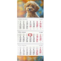 Календар кварт. настін.  Пудель 2026 ,3 пружини Календар кварт. настін.  Пудель 2026 ,3 пружини