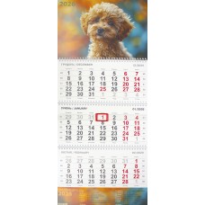 Календар кварт. настін.  Пудель 2026 ,3 пружини