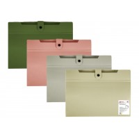 Папка-конверт Optima O35546 A4 на кнопці,з розширенням,Смуга асорті(30)