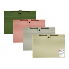 Папка-конверт Optima O35546 A4 на кнопці,з розширенням,Смуга асорті(30)