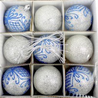 Набір куль 6см 9шт срібний M47879(64)