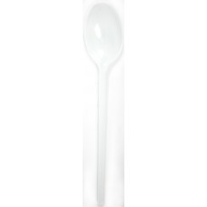 Ложка кавова пласт. біла №1080212/Buroclean/(100)