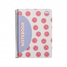 Блокнот пруж. бок А5 80арк. кліт. крафт Smiley and Flowers №152294/Yes/(60)