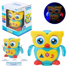 Сова "Грайся та навчайся" муз.,світ.,на бат-ці,в кор-ці 14,5х12,5х17,5см № PL-724-55(48)КІ