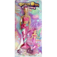 Лялька 34,5см,русалка,з донькою 15см,3 кольори,на листі,19,5х43х5см №1833C(72)