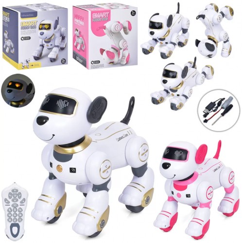 Собака ДК 23см,звук,світло,їздить,2 кольори,акум,USB-зарядне,в кор-ці,28х26х16см BG1533