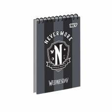 Блокнот пруж. верх. А6 80арк. кліт. карт. Wednesday №152297/Yes/