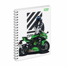 Блокнот пруж. бок А5 80арк. кліт. крафт Moto №152299/Yes/