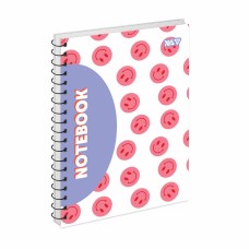 Блокнот пруж. бок А5 80арк. кліт. крафт Smiley and Flowers №152294/Yes/