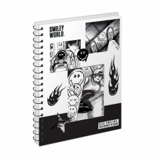 Блокнот пруж. бок А5 80арк. кліт. крафт Smiley World Keep smiling №152269/Yes/