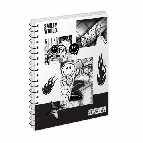 Блокнот пруж. бок А5 80арк. кліт. крафт Smiley World Keep smiling №152269/Yes/