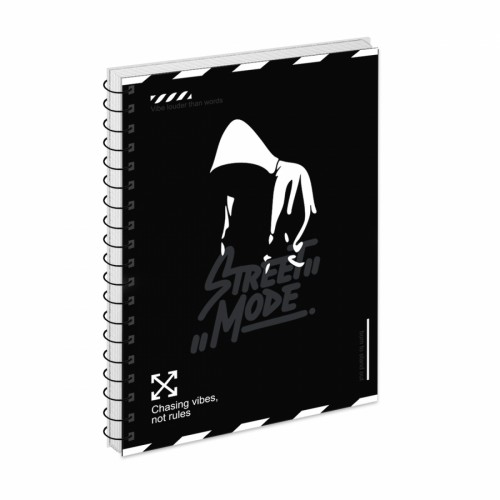 Блокнот пруж. бок А5 80арк. кліт. крафт Street mode №152303/Yes/