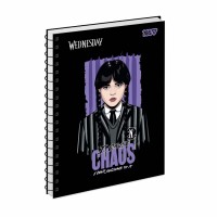 Блокнот пруж. бок А5 80арк. кліт. крафт Wednesday.Chaos №152298/Yes/