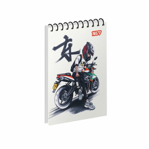 Блокнот пруж. верх. А6 80арк. кліт. карт. Moto №152300/Yes/