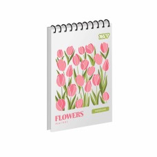 Блокнот пруж. верх. А6 80арк. кліт. карт. Flowers №152293/Yes/