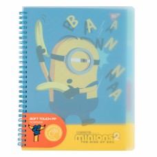 Блокнот В5 80арк. кліт. пласт. обкл.,софт-тач Minions №765743/Yes/