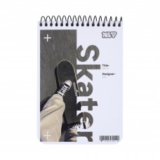 Блокнот пруж. верх. А6 80арк. кліт. карт. Skater №152302/Yes/