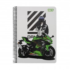 Блокнот пруж. бок А5 80арк. кліт. крафт Moto №152299/Yes/(60)
