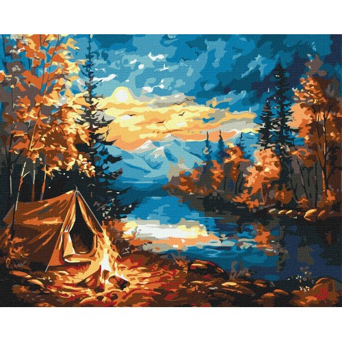 Картини по номерах акрил. "Ніч у лісі" 40х50см №KHO2903/Ідейка/