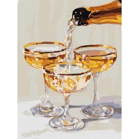 Картини по номерах акрил. "Мить для трьох з фарбами металік" 30х40см №KHO5746/Ідейка/