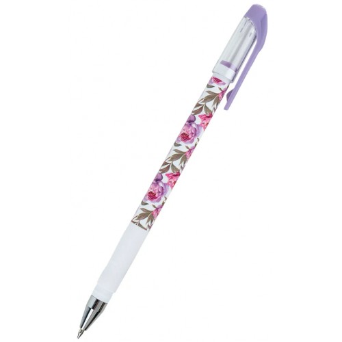 Ручка кульк. Axent AB1049-43-A Floral White синя(24)(288)