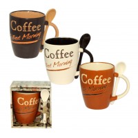 Чашка керам. 360мл з ложкою,в подар. упак. №2167-13/S&T/(1)(36)