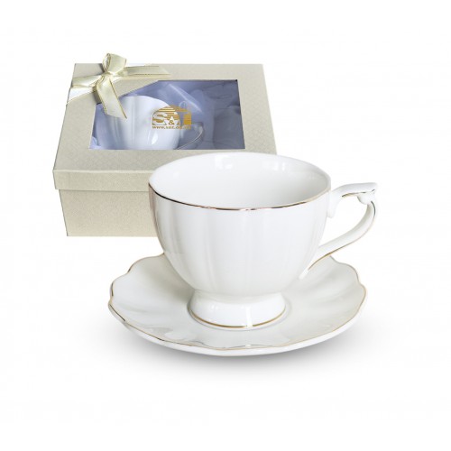 Чашка керам. 240мл "Лауретта" з блюдцем 14см №23190-00/S&T/(8)