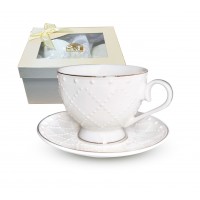 Чашка керам. 250мл "Аделіна" з блюдцем 14см №23192-00/S&T/(8)