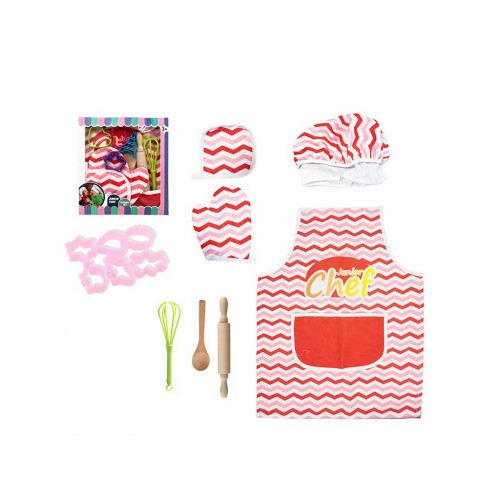 Набір акс. :кухонний набір,скалка,ложка,венчик,прихватки,ковпак,фартух,в кор-ці №168-13