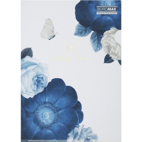 Папка-куточок "Buromax" №BM.3854-03 А4 Arabeski матов. напівпрозор.,темно-синя(12)