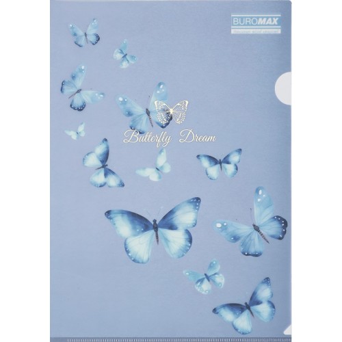 Папка-куточок "Buromax" №BM.3854-45 А4 Arabeski матов. напівпрозор.,синій електрик(12)