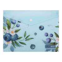 Папка-конверт"Buromax"№BM.3919-17 А5 Arabeski на кнопці,матов. напівпрозор.,морська хвиля