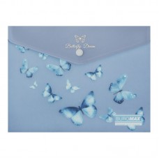 Папка-конверт"Buromax"№BM.3919-45 А5 Arabeski на кнопці,матов.напівпрозор.,синій електрик