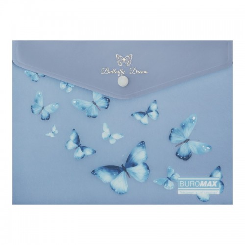 Папка-конверт"Buromax"№BM.3919-45 А5 Arabeski на кнопці,матов.напівпрозор.,синій електрик