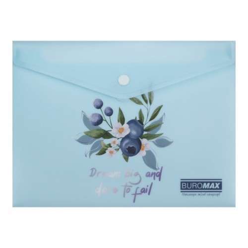Папка-конверт "Buromax" №BM.3919-52 А5 Arabeski на кнопці,матов. напівпрозор.,чароіт(12)