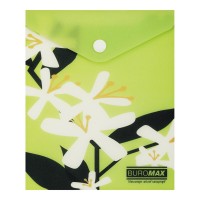 Папка-конверт "Buromax" №BM.3922-15 А6 Arabeski на кнопці,матов. напівпрозор.,салатова(12)
