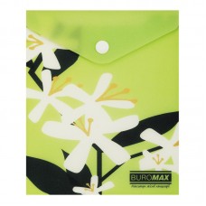 Папка-конверт "Buromax" №BM.3922-15 А6 Arabeski на кнопці,матов. напівпрозор.,салатова(12)